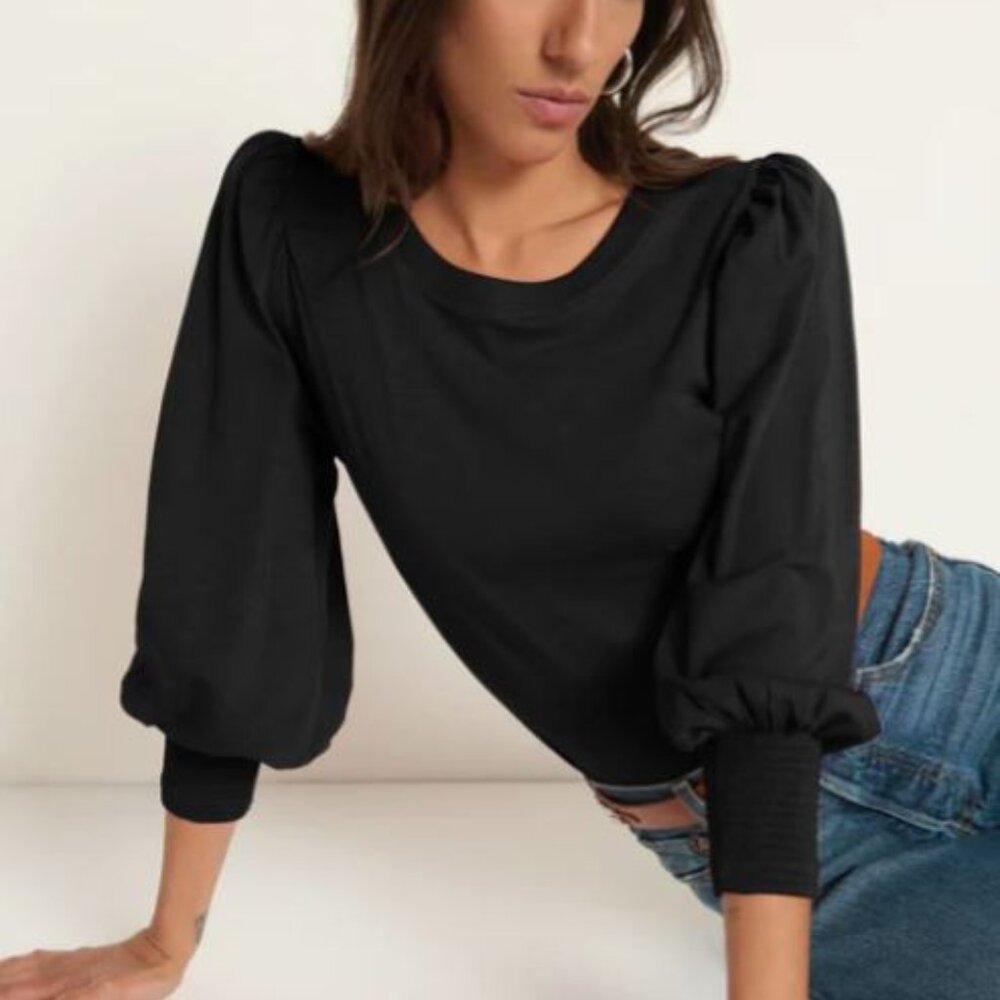 NWT Nation LTD Loren Top Black Womens Size L